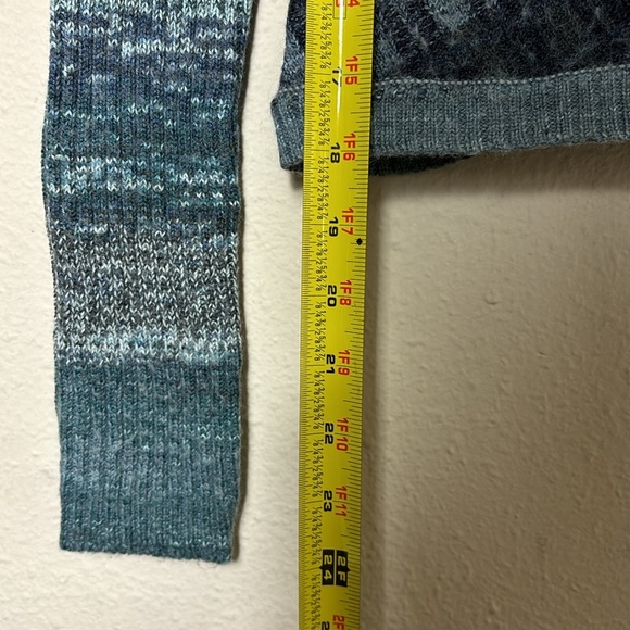 Free People Blue Green Boatneck Sweater Wool blend XS - Picture 8 of 9